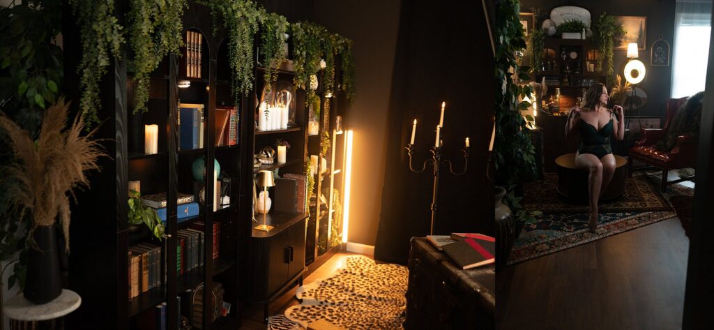 Bourbon set and. bookshelf set